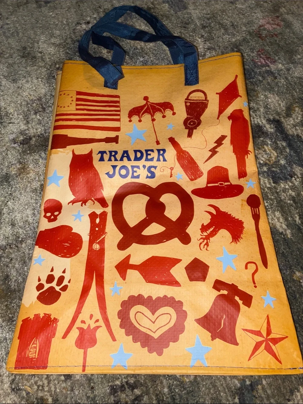 Trader Joe's Philadelphia City Tote Bag - Orange with Red Print